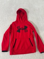 Under Armour Youth Hoodie ColdGear Red Loose Fit Size YSM Used