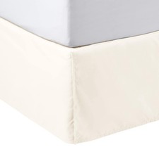 Amazon Basics Lightweight Pleated Bed Skirt, Queen, off White, Solid
