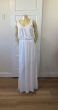 Show Me Your Mumu Dress Womens XS White Sleeveless V-Neck Maxi Polyester EUC