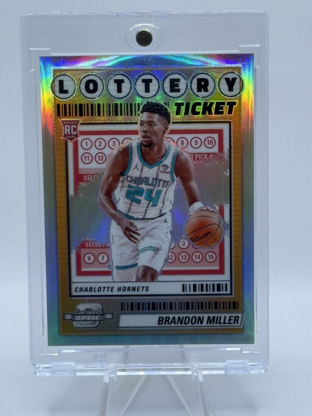 2023-24 Panini Contenders Optic Brandon Miller Lottery Ticket Prizm #8 (RC)