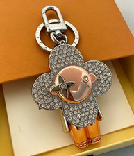 Cute Flower Doll Keychain Bag Charm Tone with Sparkling Crystals