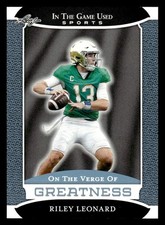 2024 Leaf In The Game Verge of Greatness Platinum #VG-47 Riley Leonard card