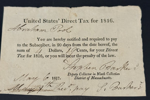 Historical United States Direct Tax Bil from 1816  108136.2