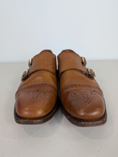Allen Edmonds St. john's double monk strap shoes light brown leather size 11