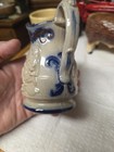  ANTIQUE  STAFFORDSHIRE FLOW BLUE COPPER LUSTER BEARDED PITCHER/ CREAMER  1840S — photo 3