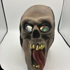 Vintage 1995 Paper Magic Skull Mask Hood Holographic Eyes Tongue Latex