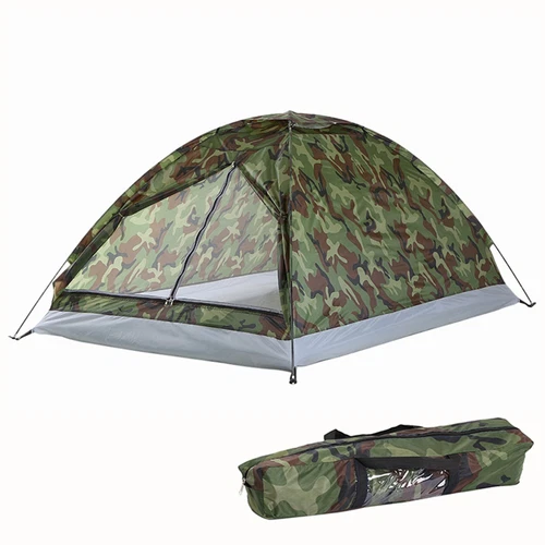 Dome Style Camping Tent with Sun Shield and Mesh Roof Perfect for 2 Persons