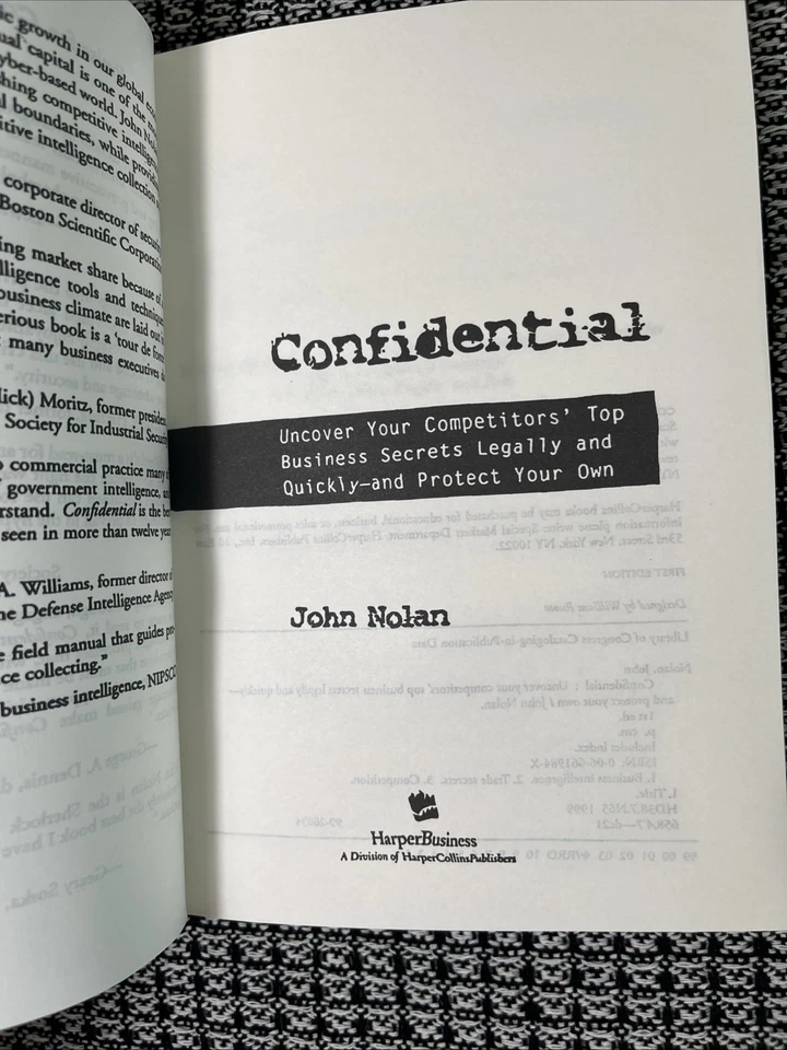 John Nolan CONFIDENTIAL: BUSINESS SECRETS, GETTING THEIRS, Brand New , Reprint - Image 4 of 4