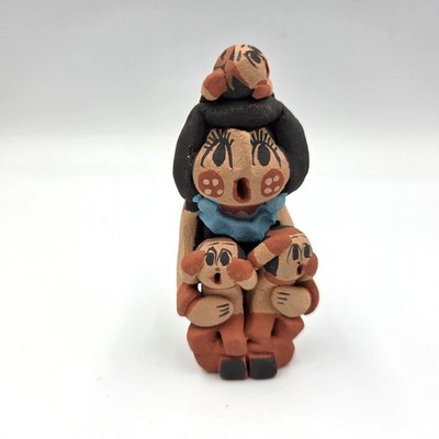 Caroline Sando Native American Storyteller Jemez Sculpture Figure 4'' REPAIRED