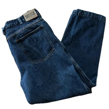 Duluth Trading Co Flex Fire Hose Men’s Size 37x30 Blue Denim Jeans Work Wear EUC