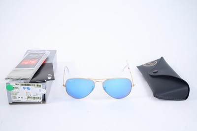 Ray-Ban Sunglasses RB3025 AVIATOR METAL 112/4L Matte Arista Blue Unisex NEW