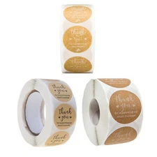 500pcs Thank You for Supporting My Business Kraft Stickers Seal Label Scrapbook
