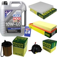 Mann Inspektionspaket 5L Liqui Moly Leichtlauf 10W-40 FüR Mazda 2 1.4 CD