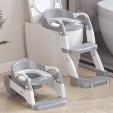 2-in-1 Toddler Potty Training Toilet Seat with Step Stool Ladder Adjustable