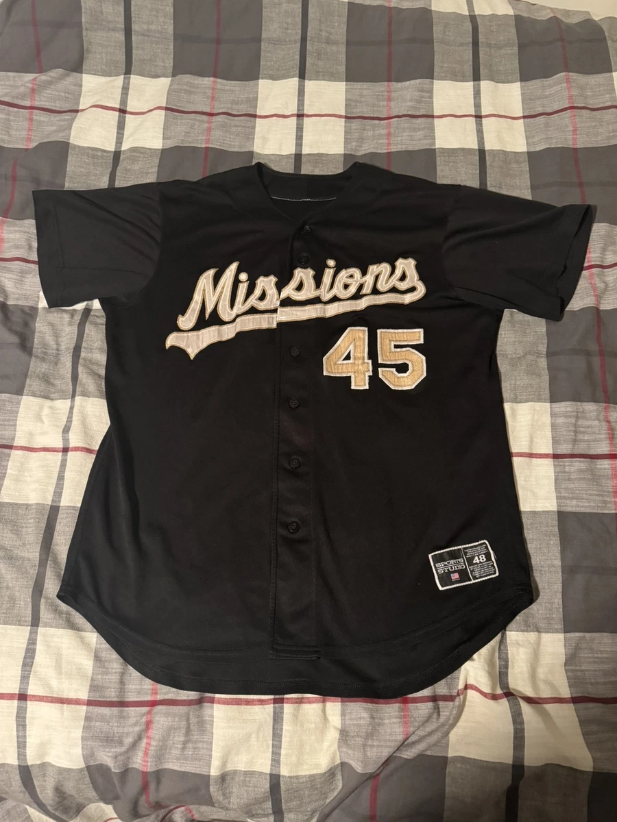 Maillot Baseball San Antonio Missions Eric Karros – Homme XL Blanc Boutons Manches Courtes NEUF
