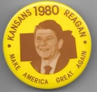 Kansans for Ronald Reagan Make America Great Again Political Pin