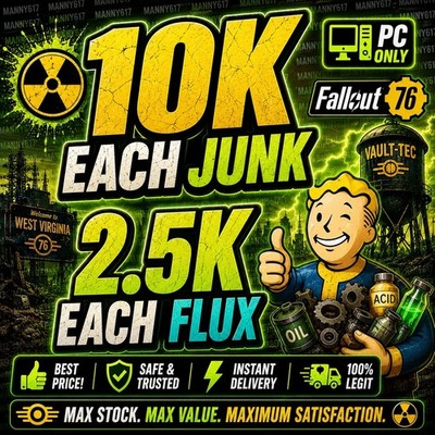 Fallout 76 PC ONLY Mega Scrap Bundle 10k Junk 2.5k Flux Fast Delivery