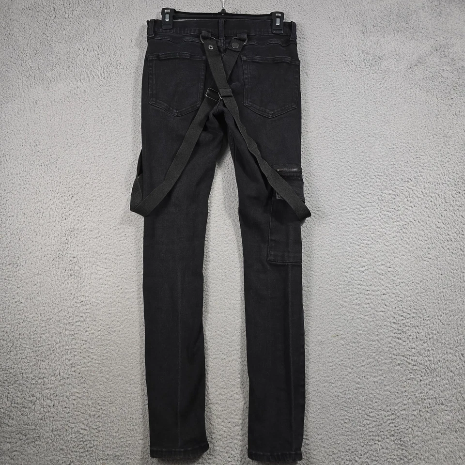 Pantalones de mezclilla Hot Topic HT Stinger para hombre 30x29 negros ajustados elásticos punk grunge Foto 3 de 4