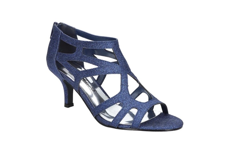Easy Street Women's Flattery Evening Sandals Navy Glitter Size 8.5M