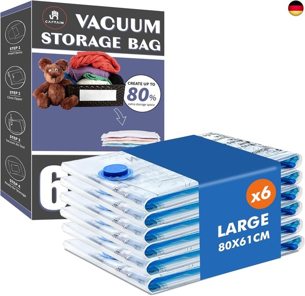 Vakuumbeutel FüR Kleidung Bettdecken, Vakuumierbeutel 6 StüCk - 6 Large (80 X 6-image