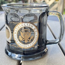 Washington DC Nation's Capital + Monuments Smoke Glass Mug Made in USA
