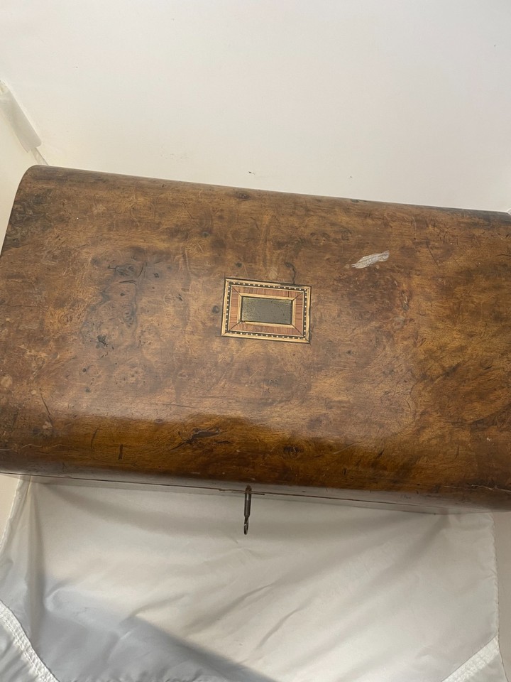Domed Walnut Writing Slope 35 cm wide with key [HM] | eBay UK