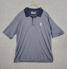 Cutter Buck TPC Michigan Golf Polo Men Extra Large Blue Stripe Dry Tec Sportcore