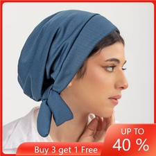 New Women Long Tail Pre-Tied Turban Hat Bonnet Hijab Muslim Head Wrap Chemo Cap