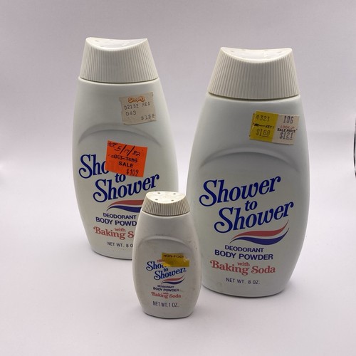 3 Vintage Shower To Shower—Regular Scent Body Powder —1980’s—16 Oz + Travel Size - Picture 9 of 12