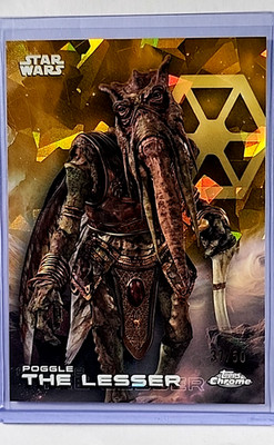 2025 Topps Chrome Star Wars Sapphire Edition Gold #146 Poggle the Lesser /50