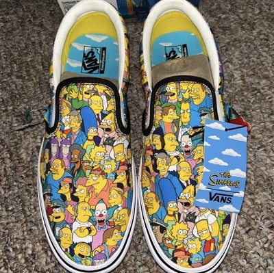VANS The Simpsons Springfield ComfyCush Slip-On Multicolor Canvas Men s 8