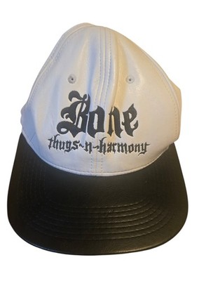 White Faux Leather Polyester Bone Thugs N Harmony Snapback Hat