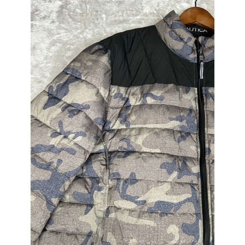 Nautica Puffer Jacket Camo Camouflage reversible Lightweight Coat size XXL - Picture 5 of 12