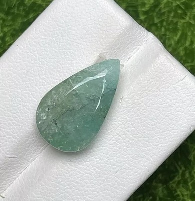 9.68CT  Pear Shape Soft Green 100% Natural Copper Bearing Paraiba Tourmaline