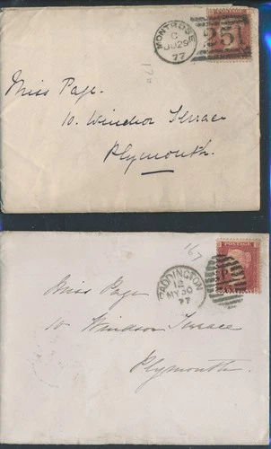 LS84382 Great Britain 1897 penny red stamps covers used