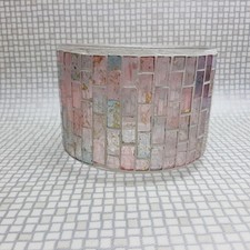 Yankee Candle Pastel Romance Shade Large Jar Topper Glass Mosaic Pink Gold