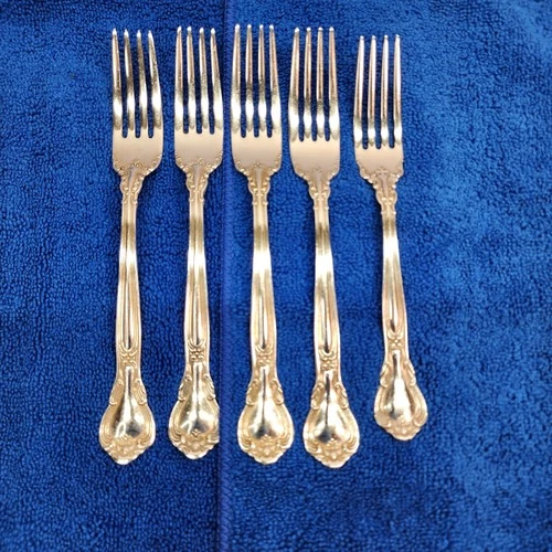4 Gorham Chantilly Sterling Silver Dinner Forks 7 1/2" +1 7" Fork No Mono 248g