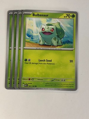 Pokemon TCG 151 4x Playset Bulbasaur 001/165 Near Mint