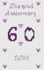 Diamanti Matrimonio Numero Anniversario Kit Biglietto a Punto Croce O Motivo -