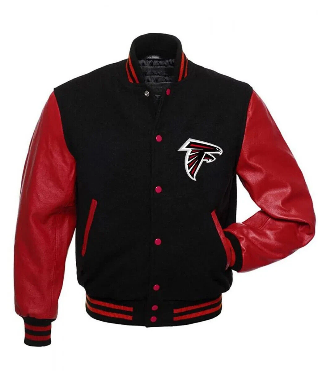 Letterman Atlanta Falcons Black and Red Varsity Jacket | eBay