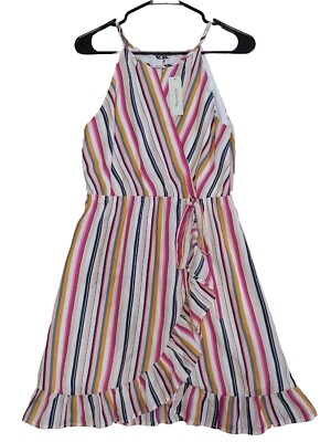 Francesca's Mi Ami Colorful Striped Dress Women's Size Medium New With Tags NWT