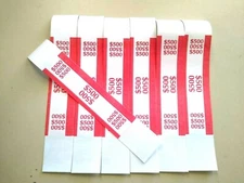 100 RED - $500 SELF-SEALING CURRENCY STRAPS/BANDS