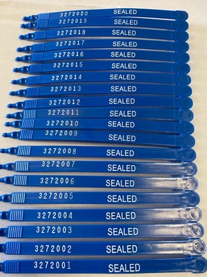 100 Blue Plastic Security Seals Numbered. Truck Container Seals | eBay