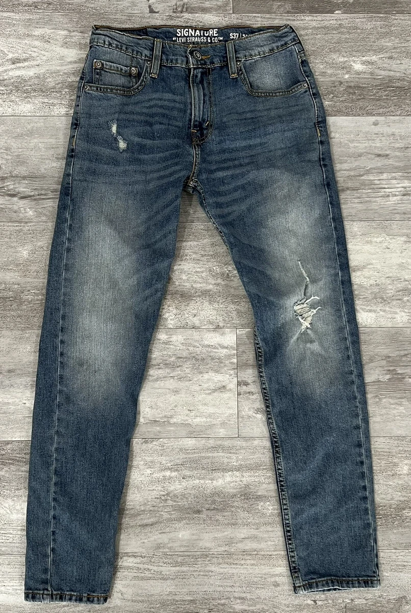 Levis Signature S37 Slim Leg Jeans Mens Size 28x30 Light Wash