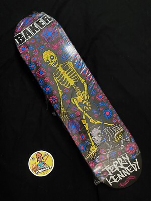 SUPER RARE TK Terry Kennedy Skeleton Pro Model Baker Skateboard Deck In Shrink