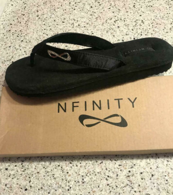 Nfinity Cheer Lead Sandals flip Flop  by Nfinity  Black NEW! Size 11 NEW IN BOX
