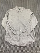 lauren ralph lauren gray sz 17 dress shirt men all cotton long sleeve
