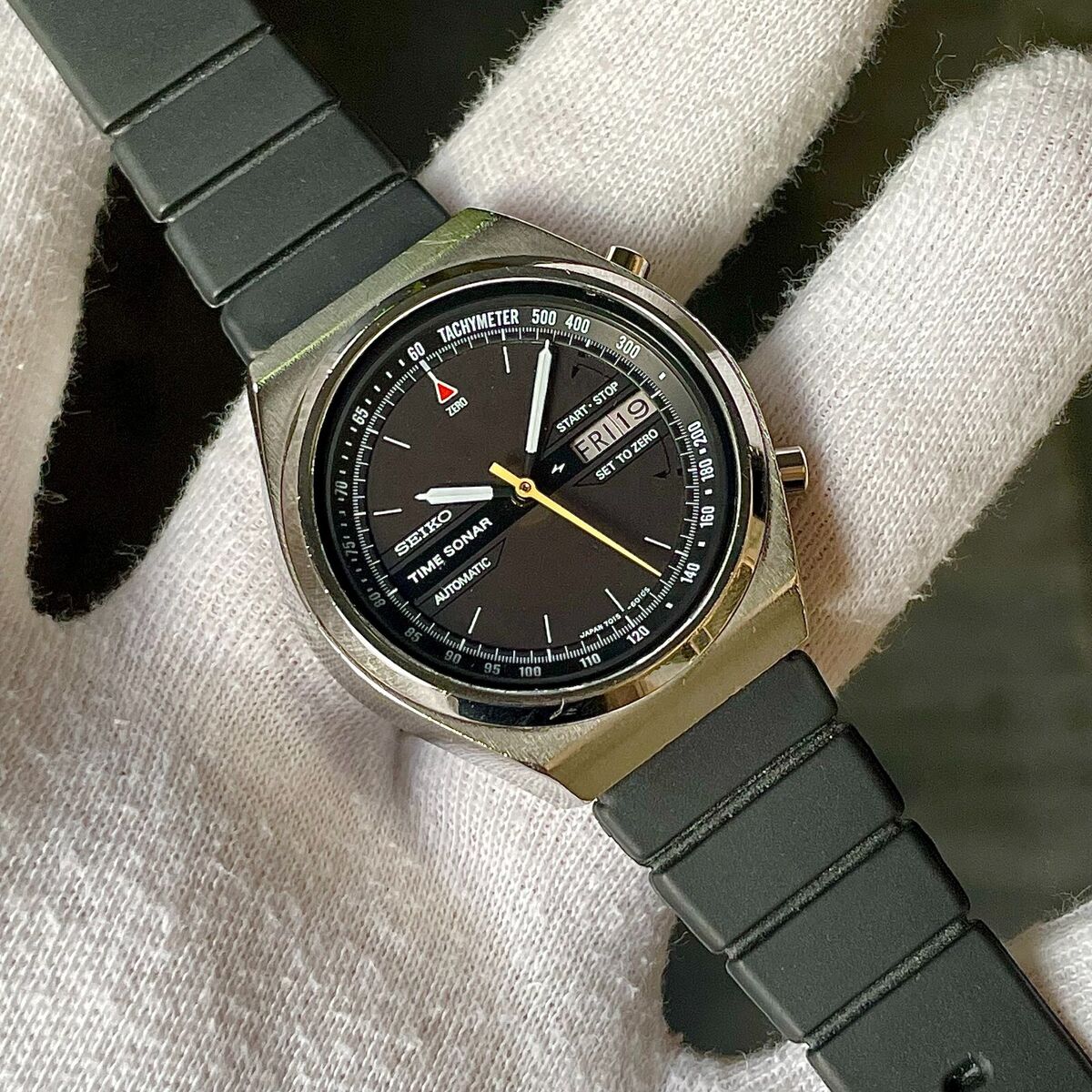 Vintage Seiko Time Sonar Chronostop Flyback Automatic Men's Vintage Seiko Time Sonar Chronostop Flyback Automatic Men's
