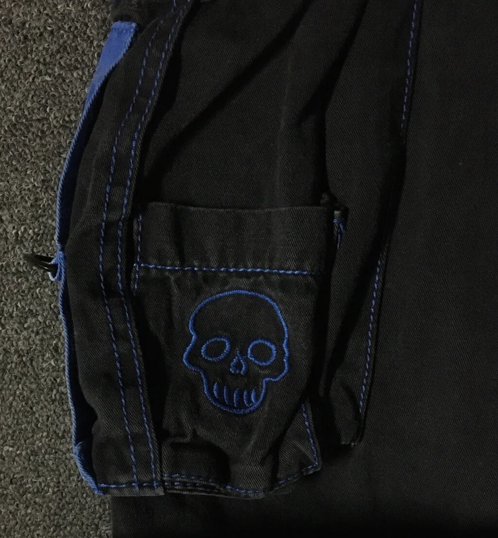 Vtg 90s Tripp NYC Pants L Skull Goth Emo Bondage Baggy Rave Grunge Punk Y2K Jnco image 3