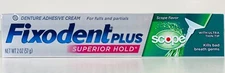 Fixodent Plus Superior Hold Denture Adhesive Cream 2oz Fulls & Partials SCOPE